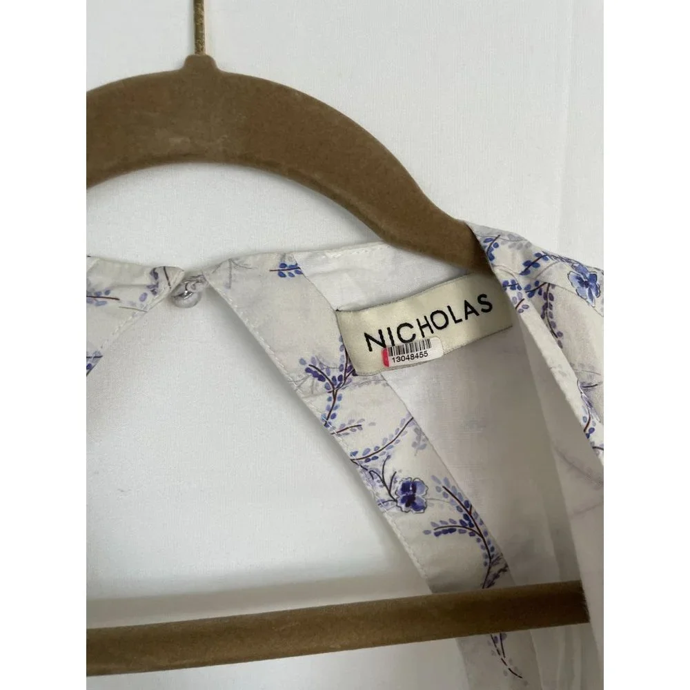 Nicholas Celie Maxi Dress 6 Floral Print V-Neck Purple/White - Picture 11 of 16